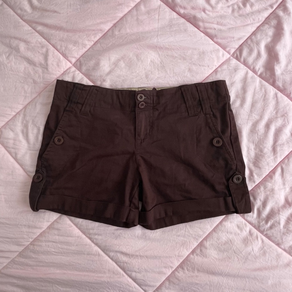 SOLD Y2K Brown Shorts w/ Button Detail